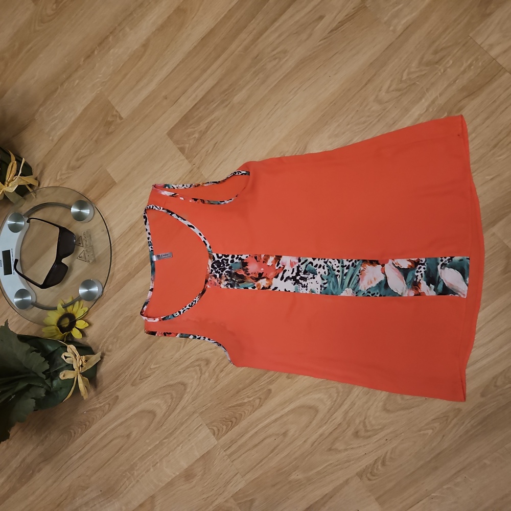 Coral pink sleeveless dress blouse